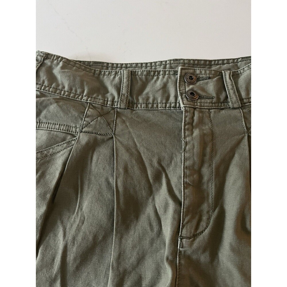 Pilcro Anthropologie High Waisted Pleated Utility Shorts Olive Green Size 29 - Picture 4 of 9